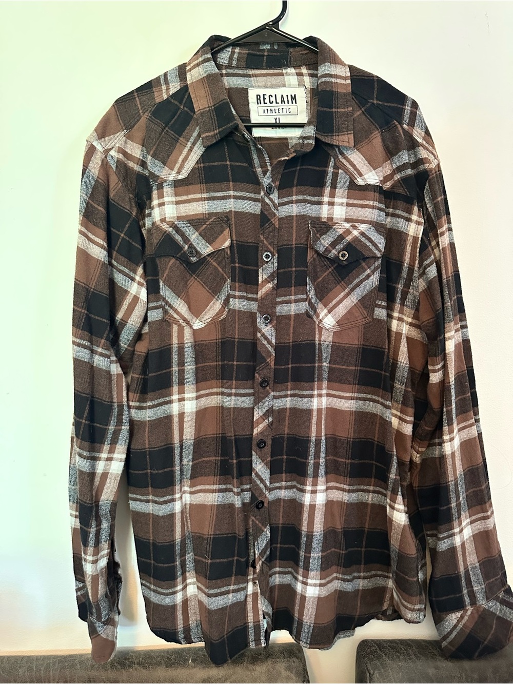 Reclaim/ Buckle Brand Men's Brown Plaid Flannel Shirt